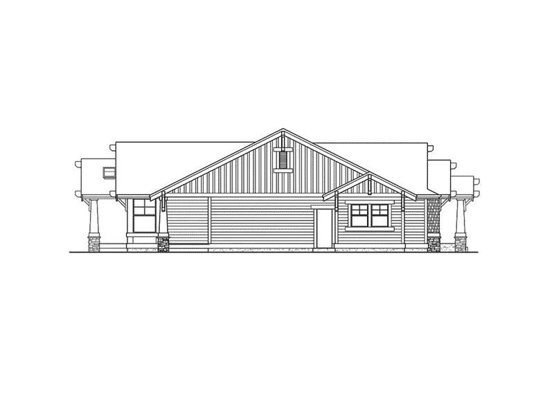 Ranch House Plan Left Elevation - Franklin Place Craftsman Home 071D-0225 - Search House Plans and More
