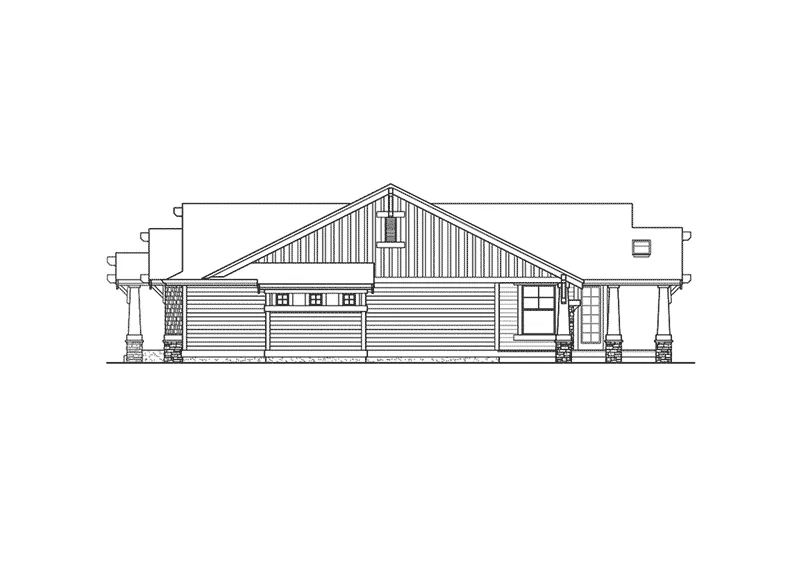 Ranch House Plan Right Elevation - Franklin Place Craftsman Home 071D-0225 - Search House Plans and More
