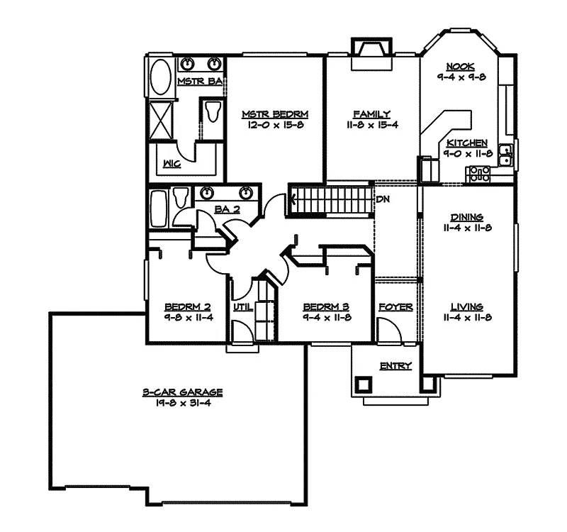 Shingle House Plan First Floor - Weyburn Craftsman Home 071D-0227 - Shop House Plans and More