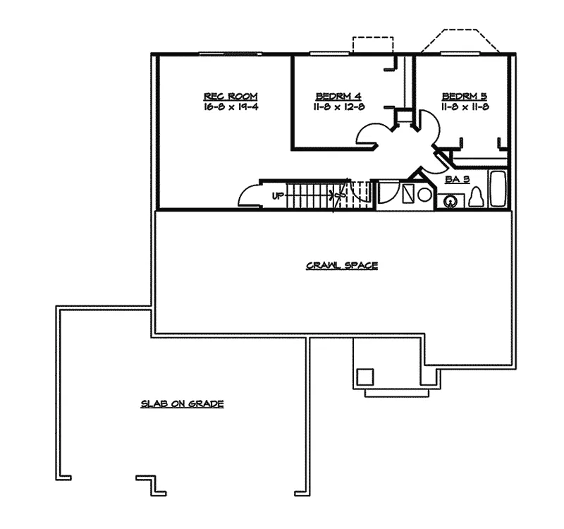 Shingle House Plan Lower Level Floor - Weyburn Craftsman Home 071D-0227 - Shop House Plans and More