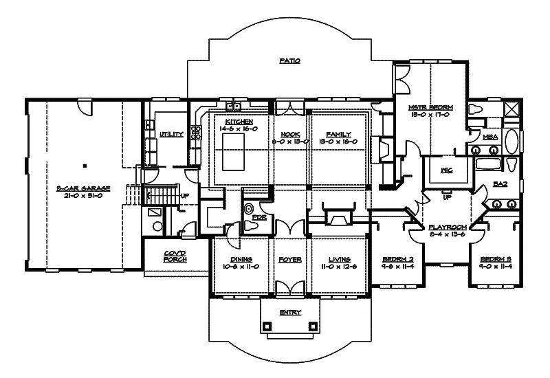 Country House Plan First Floor - Manlyn Craftsman Home 071D-0232 - Shop House Plans and More