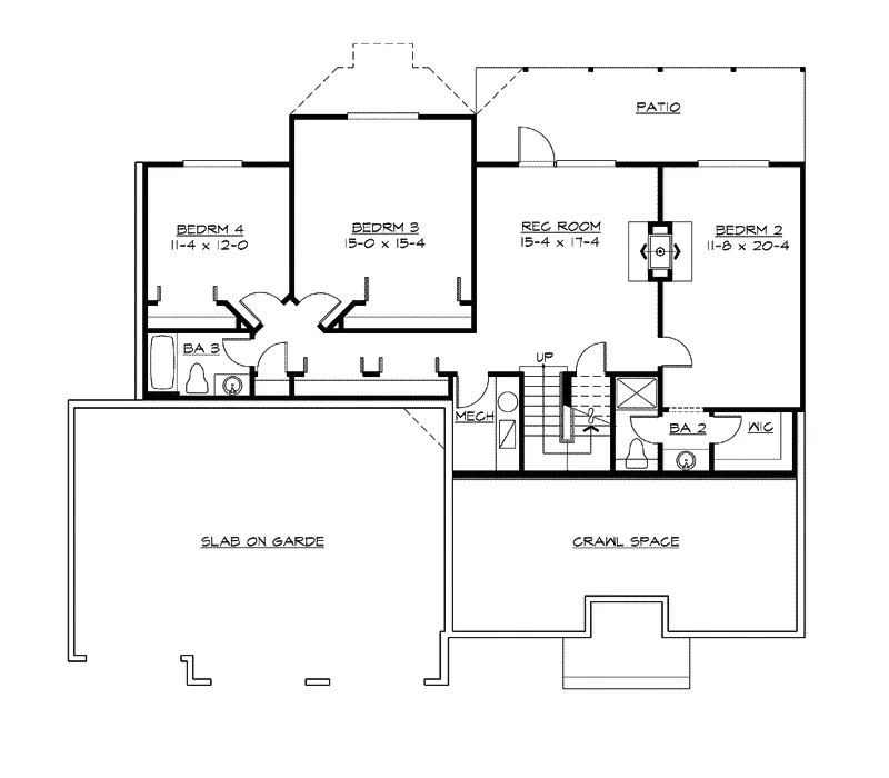 Ranch House Plan Second Floor - Fischer Craftsman Style Home 071D-0234 - Search House Plans and More