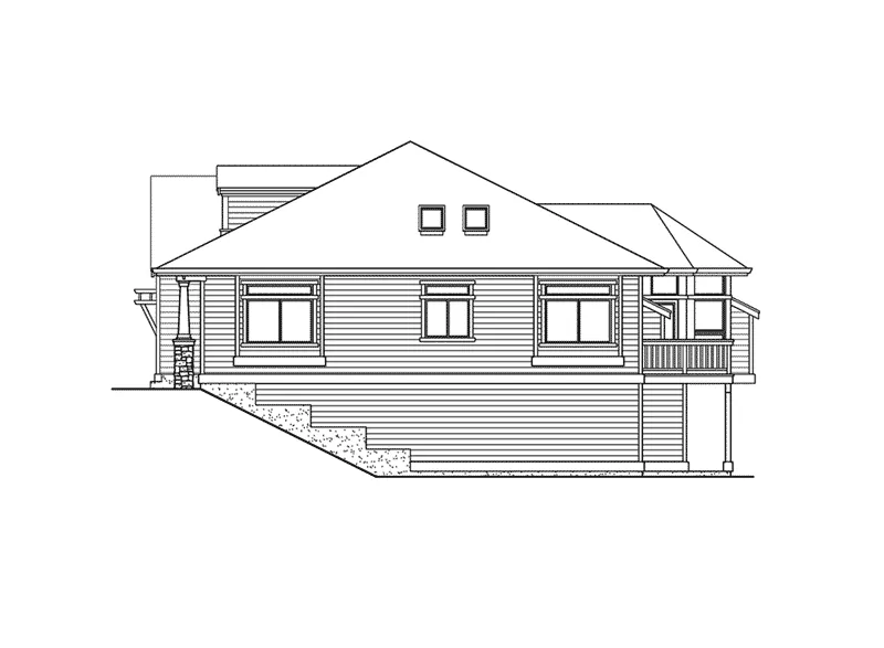 Ranch House Plan Right Elevation - Fischer Craftsman Style Home 071D-0234 - Search House Plans and More