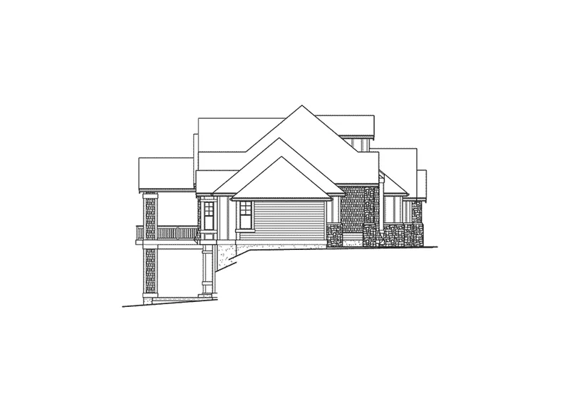 Ranch House Plan Left Elevation - Munhall Mill Craftsman Home 071D-0238 - Shop House Plans and More