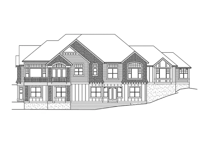 Ranch House Plan Rear Elevation - Munhall Mill Craftsman Home 071D-0238 - Shop House Plans and More