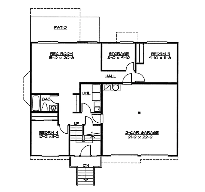 Traditional House Plan First Floor - Salem Hill Split-Level Home 071D-0241 - Shop House Plans and More