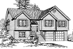 Traditional House Plan Front Image of House - Salem Hill Split-Level Home 071D-0241 - Shop House Plans and More