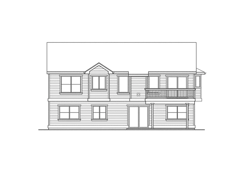 Traditional House Plan Rear Elevation - Salem Hill Split-Level Home 071D-0241 - Shop House Plans and More