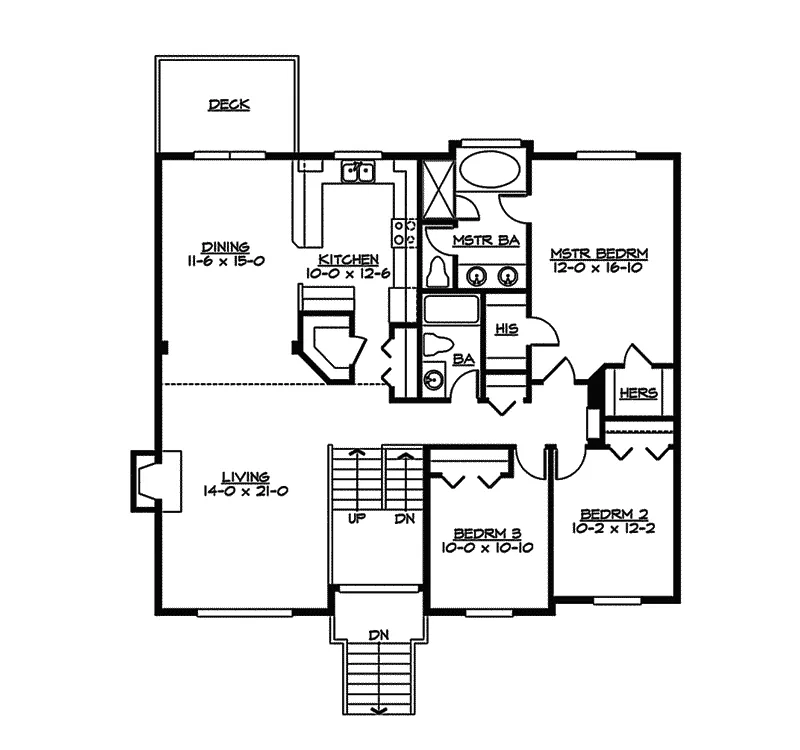 Traditional House Plan Second Floor - Sagemeadow Split-Level Home 071D-0244 - Shop House Plans and More