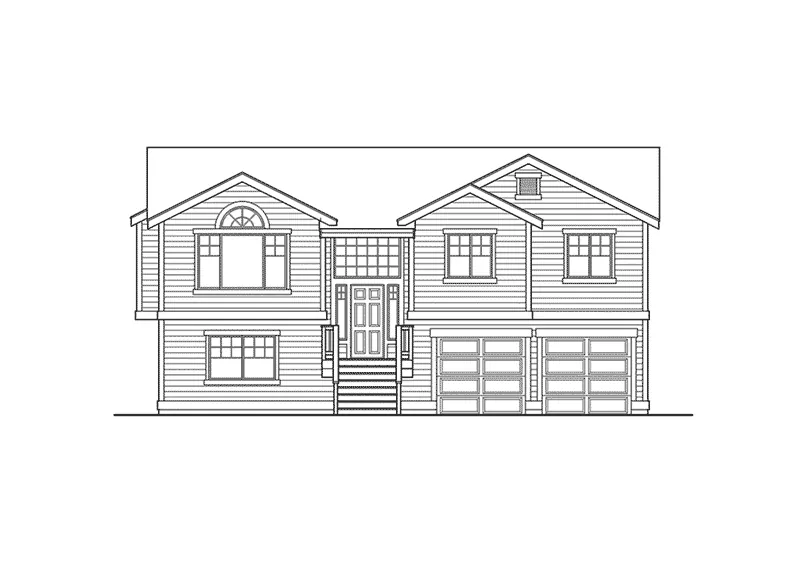 Traditional House Plan Front Elevation - Sagemeadow Split-Level Home 071D-0244 - Shop House Plans and More