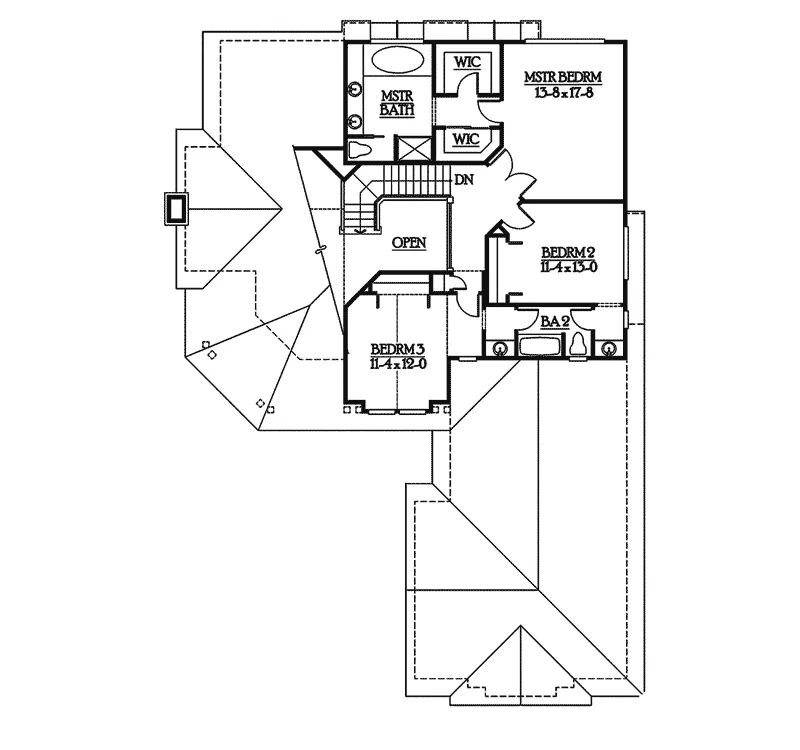 Mountain House Plan Second Floor - Cardwell Creek Craftsman Home 071D-0249 - Search House Plans and More