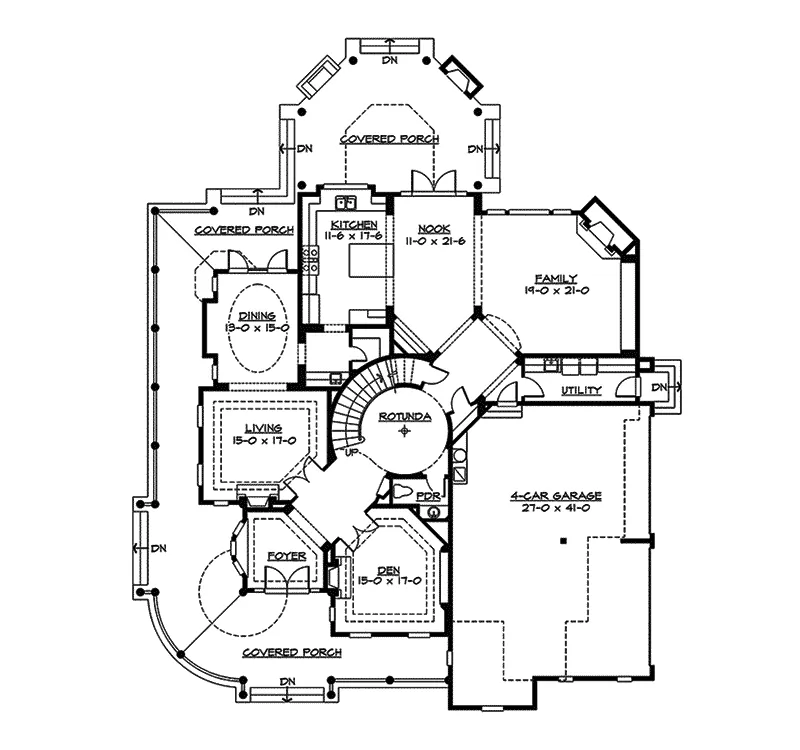 European House Plan First Floor - Geyer Victorian Home 071S-0007 - Search House Plans and More
