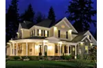 European House Plan Front Night Photo 01 - Geyer Victorian Home 071S-0007 - Search House Plans and More