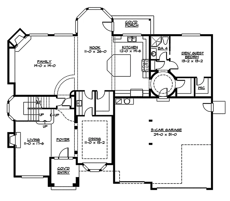 Arts & Crafts House Plan First Floor - Tangier Luxury Home 071S-0026 - Shop House Plans and More