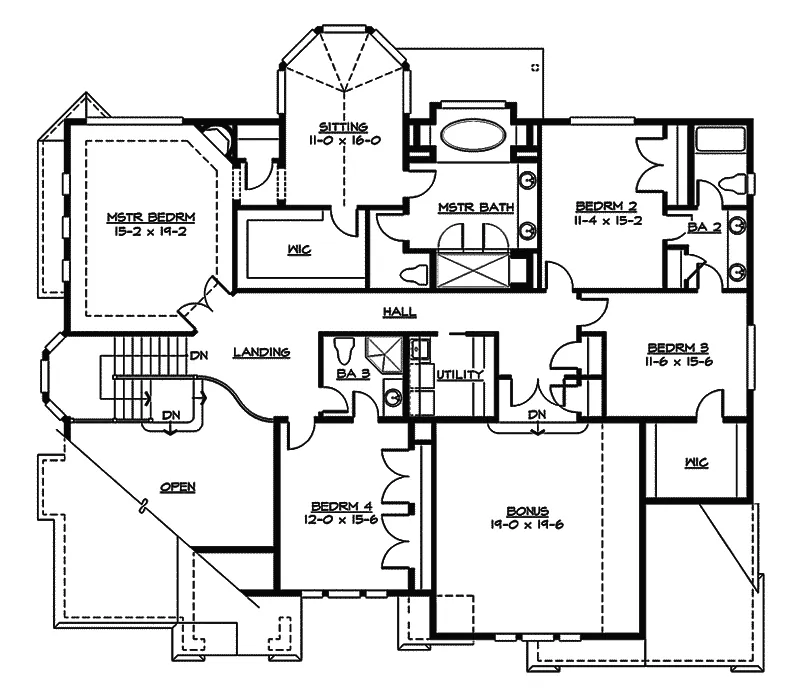 Arts & Crafts House Plan Second Floor - Tangier Luxury Home 071S-0026 - Shop House Plans and More