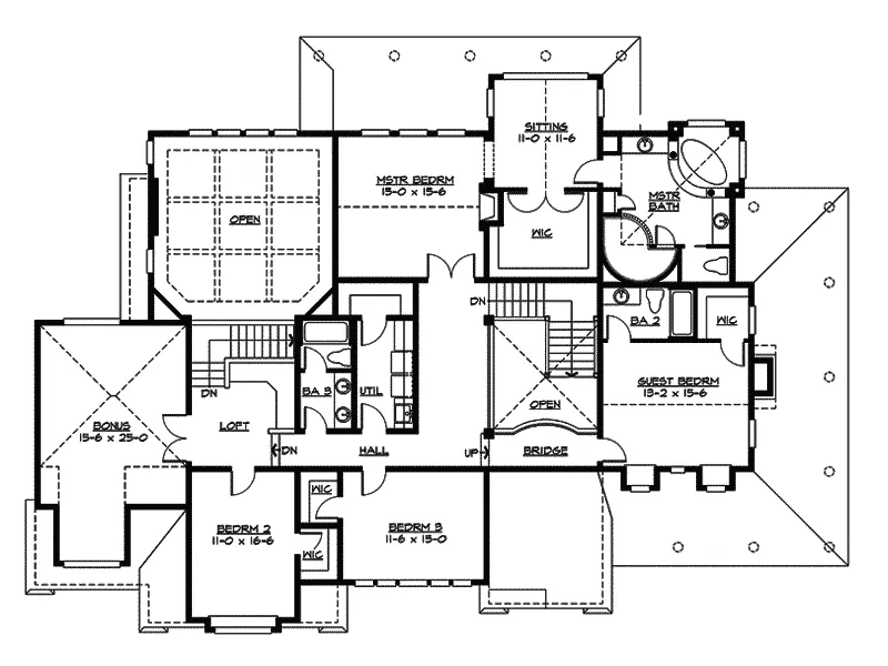 Shingle House Plan Second Floor - Shelley Place Country Farmhouse 071S-0030 - Shop House Plans and More
