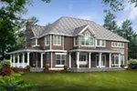 Shingle House Plan Rear Photo 01 - Shelley Place Country Farmhouse 071S-0030 - Shop House Plans and More
