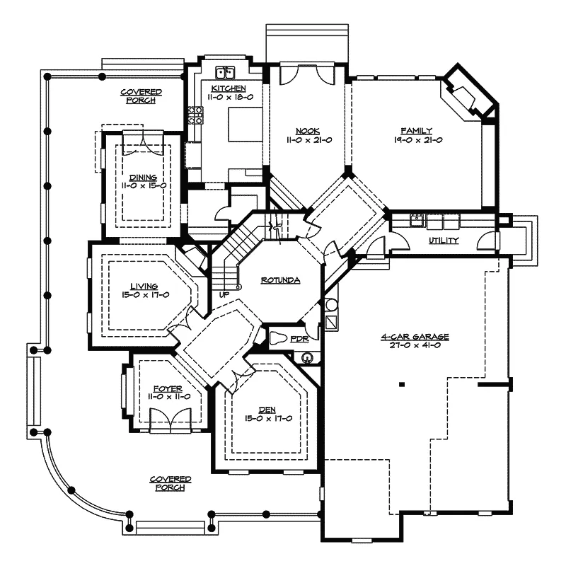 Southern House Plan First Floor - Southern Country House - Shop House Plans and More