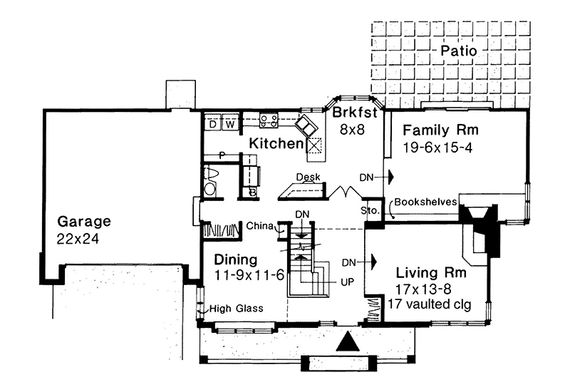 Bungalow House Plan First Floor - Fenway Southern Style Home 072D-0010 - Search House Plans and More