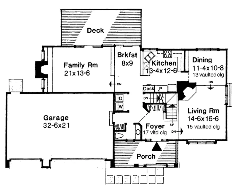 Traditional House Plan First Floor - Delaney Traditional Home 072D-0011 - Search House Plans and More