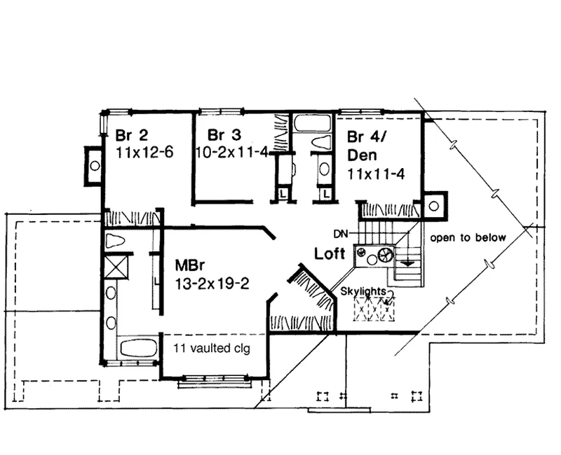 Traditional House Plan Second Floor - Delaney Traditional Home 072D-0011 - Search House Plans and More