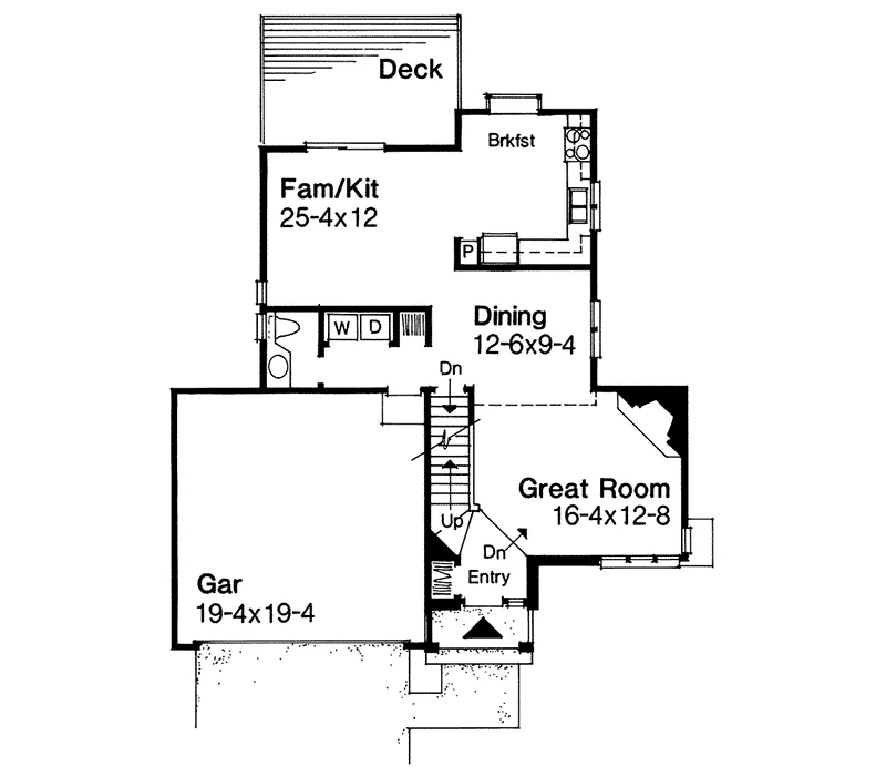 Country House Plan First Floor - Andres Trail Contemporary Home 072D-0020 - Search House Plans and More