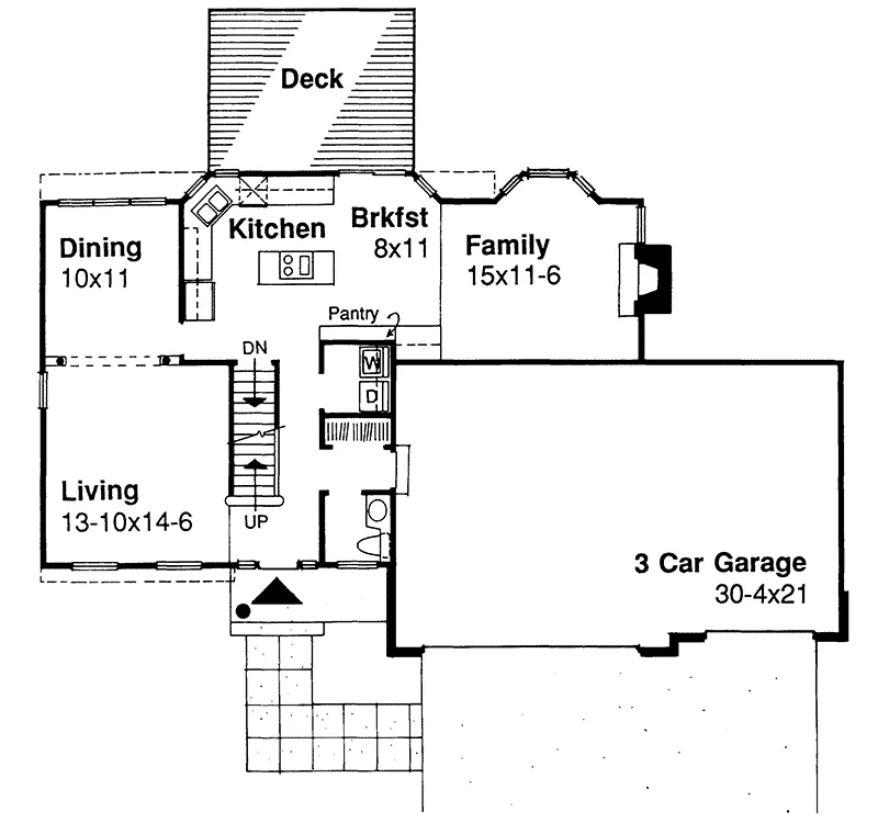 Modern House Plan First Floor - Indiana Traditional Home 072D-0027 - Search House Plans and More