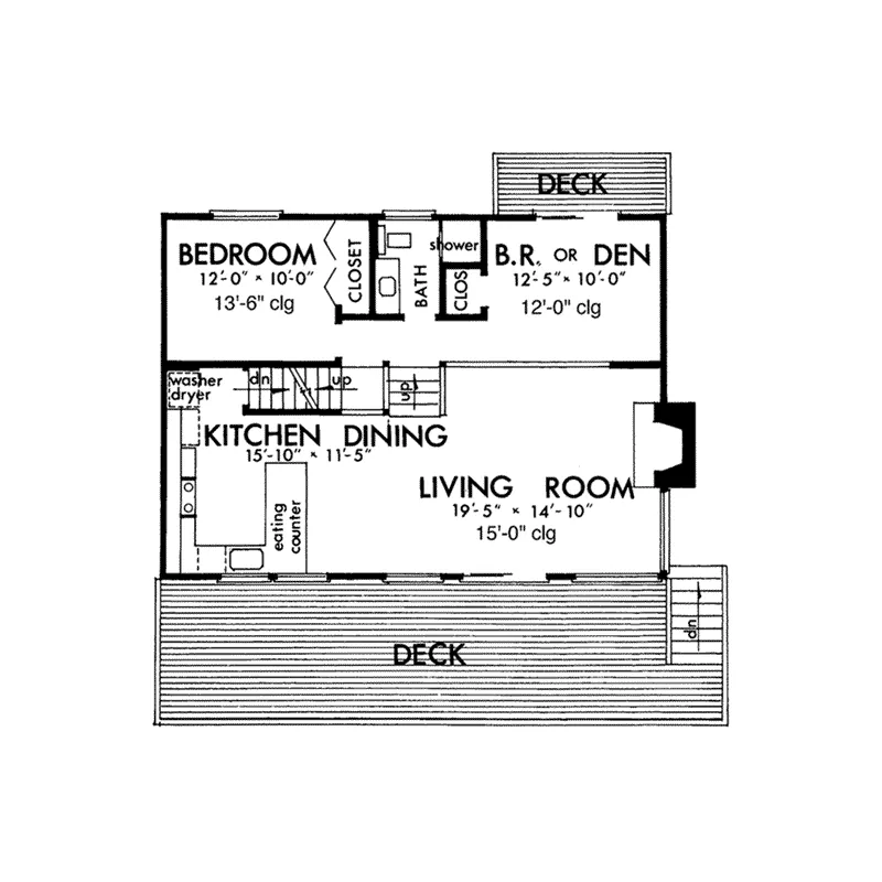 Cabin & Cottage House Plan First Floor - Hewlett Bay Vacation Home 072D-0036 - Search House Plans and More
