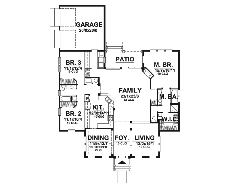 Traditional House Plan First Floor - Edmund Point Cape Cod Home 072D-0039 - Search House Plans and More