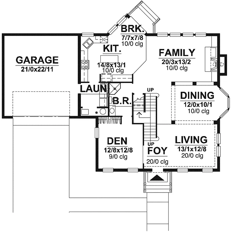Colonial House Plan First Floor - Carson Holly Colonial House 072D-0041 - Search House Plans and More