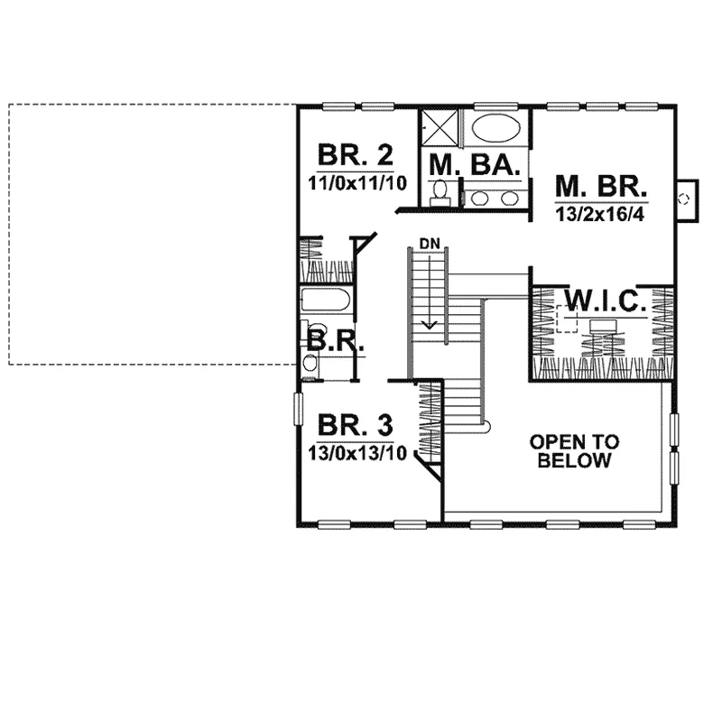 Colonial House Plan Second Floor - Carson Holly Colonial House 072D-0041 - Search House Plans and More