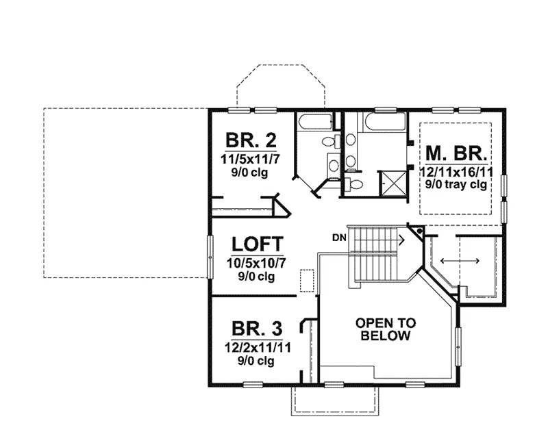 Colonial House Plan Second Floor - Arundel Park Georgian Home 072D-0043 - Search House Plans and More
