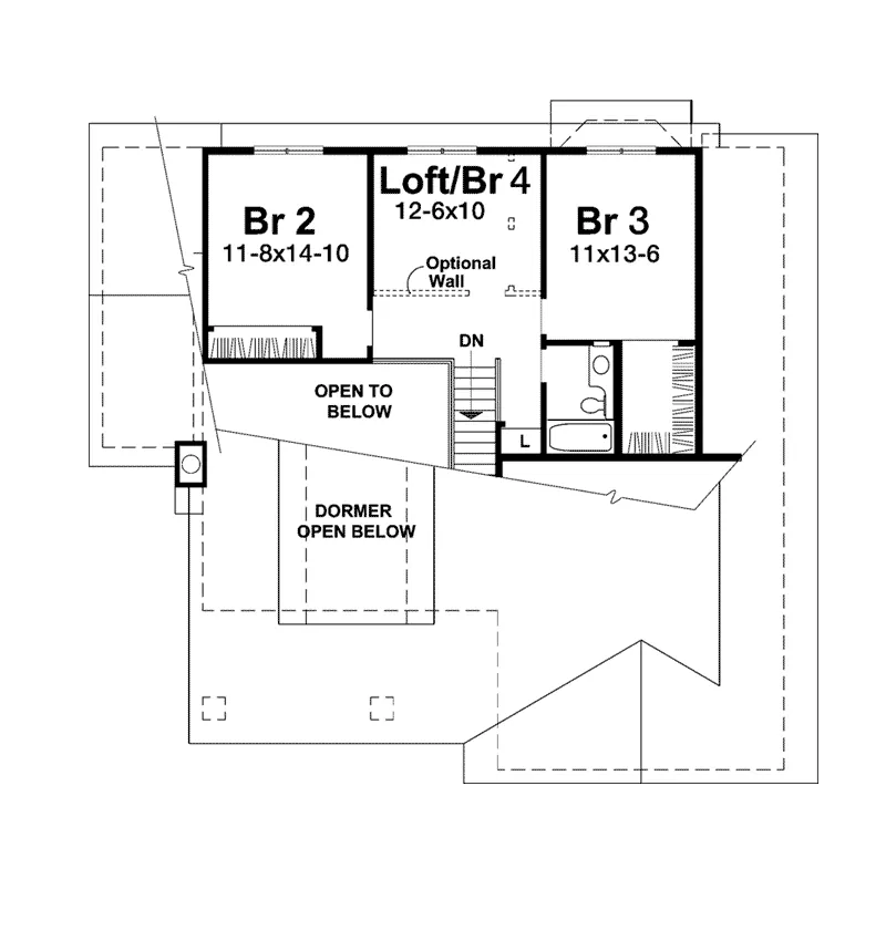 Southern House Plan Second Floor - Belfast Craftsman Home 072D-0049 - Search House Plans and More