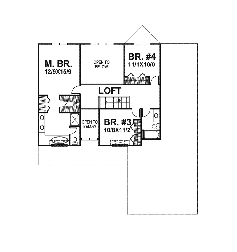Farmhouse Plan Second Floor - Montaulk Craftsman Home 072D-0053 - Shop House Plans and More