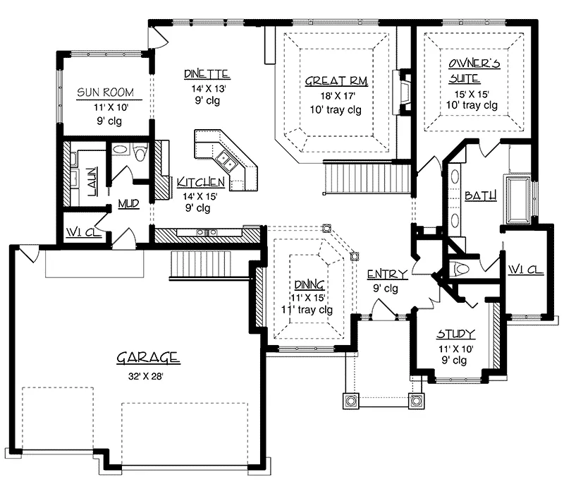 European House Plan First Floor - Donovan Heights Traditional 072D-0064 - Search House Plans and More