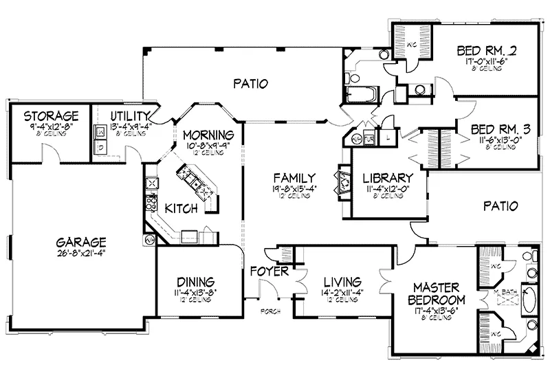 Traditional House Plan First Floor - Fernridge European Home 072D-0073 - Search House Plans and More