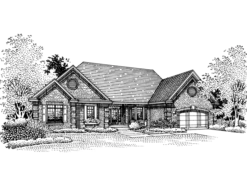 Southern House Plan Front of Home - Glenaire Ranch Home 072D-0085 - Search House Plans and More