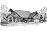 Southern House Plan Front of Home - Glenaire Ranch Home 072D-0085 - Search House Plans and More