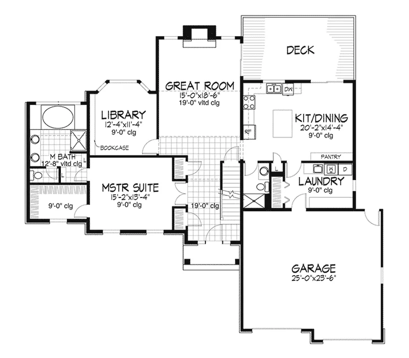 Colonial House Plan First Floor - Pescara Traditional Home 072D-0100 - Shop House Plans and More