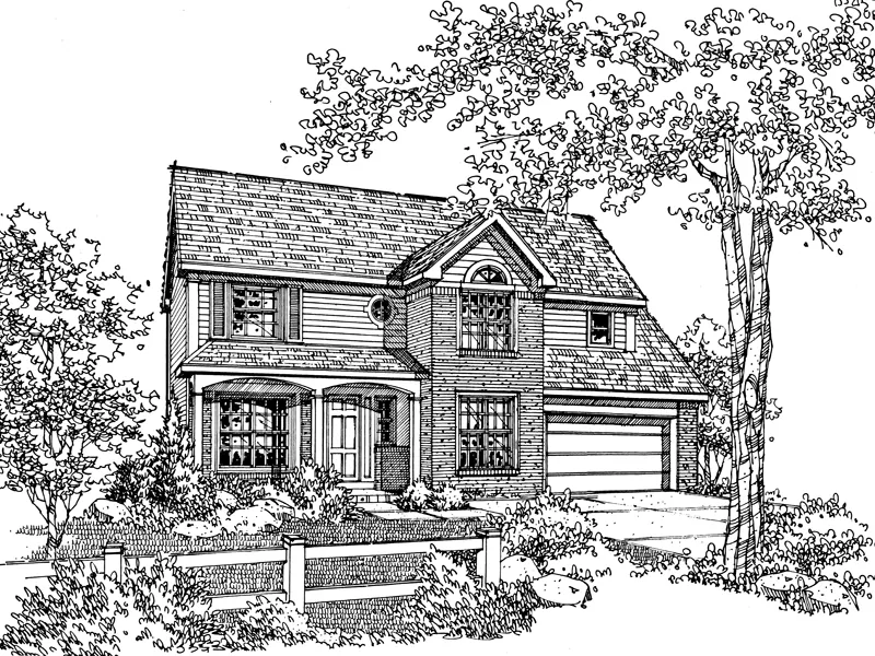 Traditional House Plan Front of Home - Rosewood Terrace Two-Story Home 072D-0116 - Shop House Plans and More