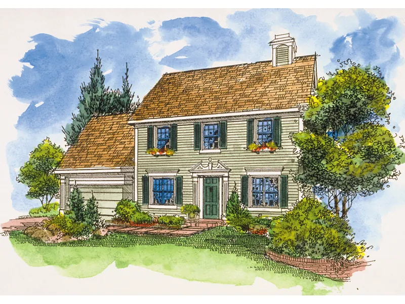 Southern House Plan Front of Home - Dillon Park Early American Home 072D-0127 - Search House Plans and More