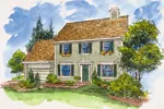 Southern House Plan Front of Home - Dillon Park Early American Home 072D-0127 - Search House Plans and More