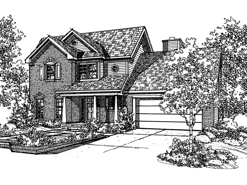 Traditional House Plan Front of Home - Fendler Pass Southern Home 072D-0130 - Search House Plans and More