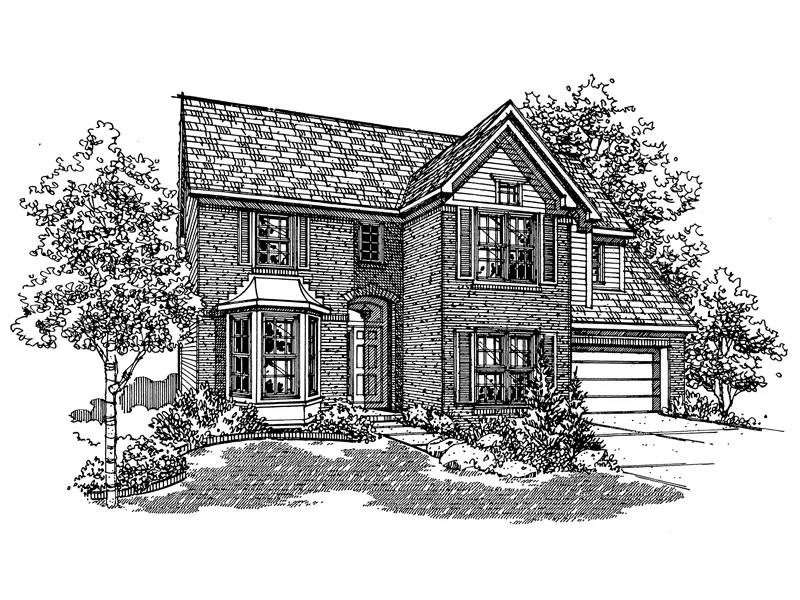 Traditional House Plan Front of Home - Bradbury Hill Traditional Home 072D-0132 - Search House Plans and More