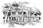 Colonial House Plan Front of Home - Clearys Spring Craftsman Home 072D-0134 - Search House Plans and More