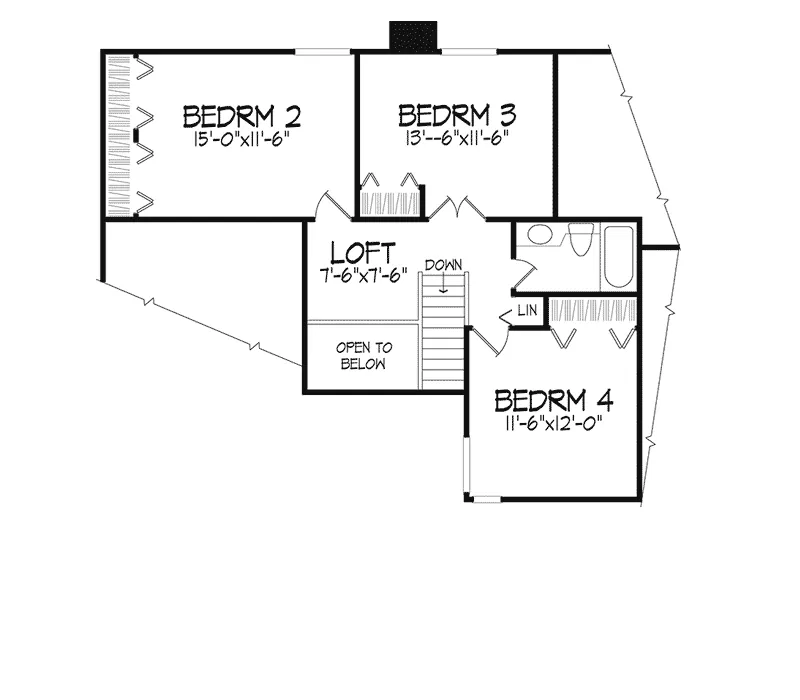 Modern House Plan Second Floor - Rosebud Orchard Country Home 072D-0154 - Shop House Plans and More