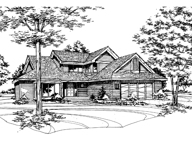 Modern House Plan Front of Home - Rosebud Orchard Country Home 072D-0154 - Shop House Plans and More