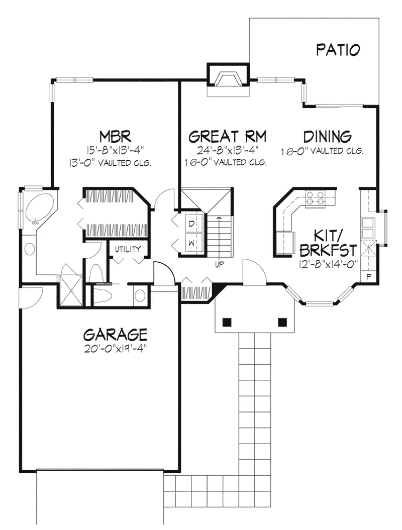 Southern House Plan First Floor - Minerva Canyon Southwestern 072D-0228 - Shop House Plans and More