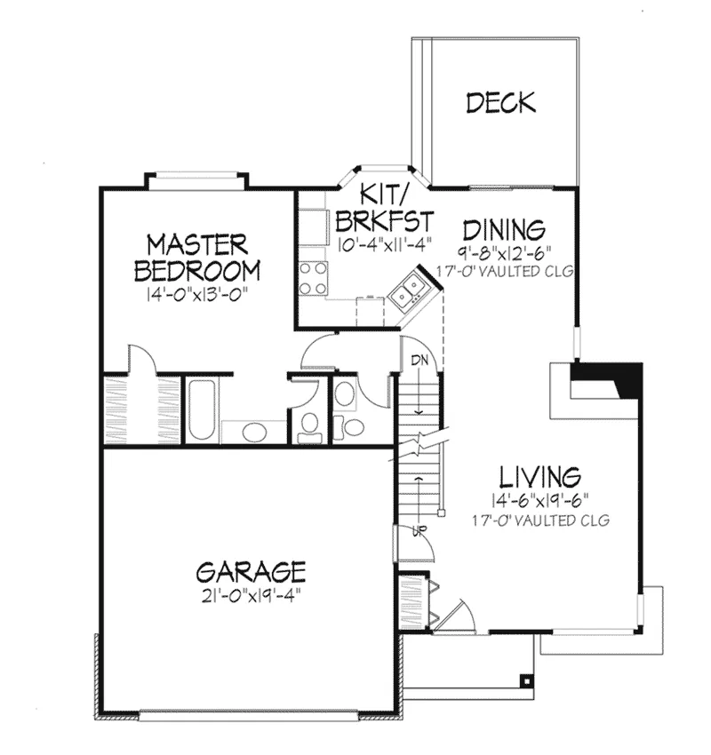 Cabin & Cottage House Plan First Floor - Glacier Hill Country Home 072D-0232 - Search House Plans and More