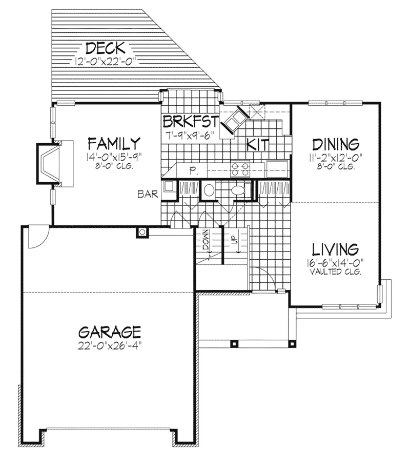 Arts & Crafts House Plan First Floor - Gingertree Craftsman Home 072D-0261 - Search House Plans and More